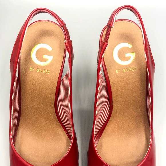 G by Guess Missie Red Leather Heels Size 7M - Picture 12 of 15